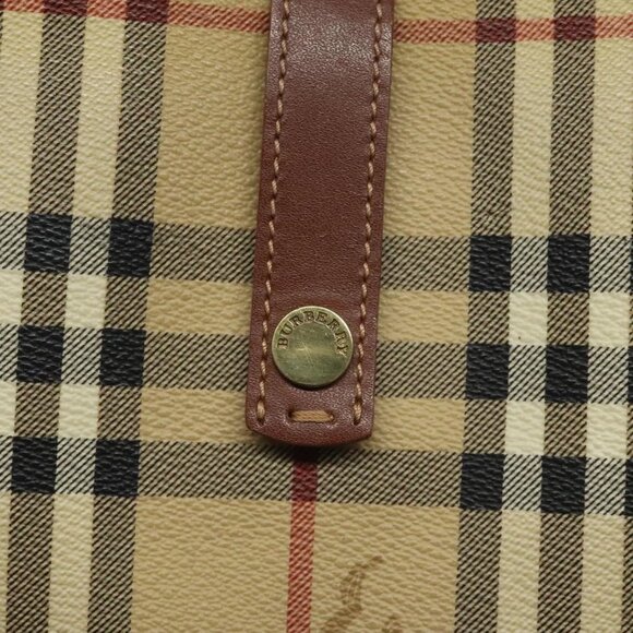 BURBERRY Nova Check Shoulder Bag PVC Beige Auth 1 - Picture 8 of 16